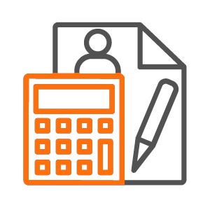 Calculator and paper graphic