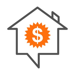 Icon of house with dollar sign